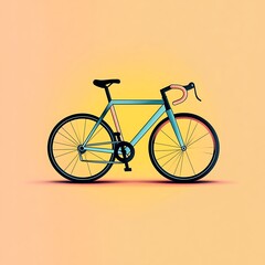 Fototapeta premium Bicycle icon in line-art style