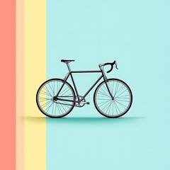 Fototapeta premium Bicycle icon in line-art style