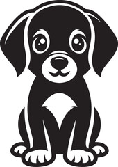 Black & White Puppy Dog Vector