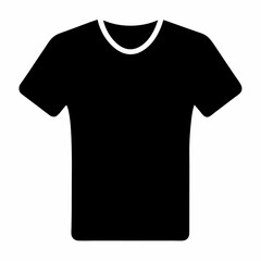 Fototapeta premium Black silhouette of a T-shirt template 