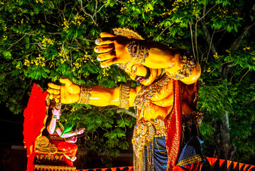 A medley of colours and float parades depicting scenes from Hindu mythology at Panaji Goa for Shigmo festival 