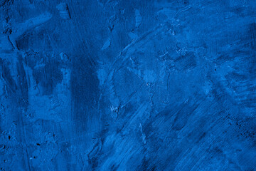 Old wall pattern texture cement blue dark abstract  blue color design are light with black gradient background.