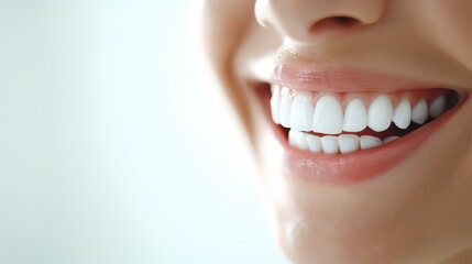 Obraz premium Radiant Smile Unveiled: Capture the pure joy and confidence exuded by a perfect, healthy smile, showcasing the epitome of oral well-being and beauty.