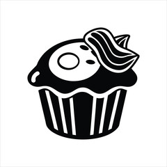 Morning Delight Breakfast Muffin Silhouette Illustration