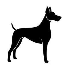 Minimalistic dog silhouette vector isolated on white background
