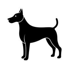 Minimalistic dog silhouette vector isolated on white background
