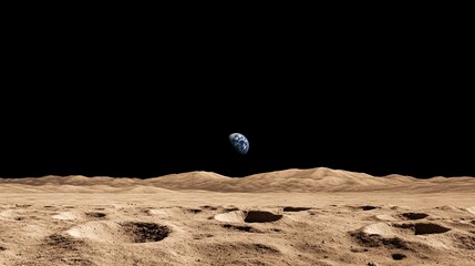 Earthrise over the Moon's Surface