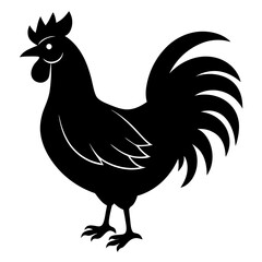 Roster silhouette vector isolated on white background