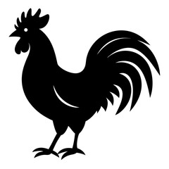 Roster silhouette vector isolated on white background