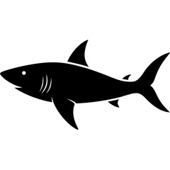 Obraz premium shark silhouette vector isolated on white background