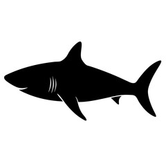 shark silhouette vector isolated on white background