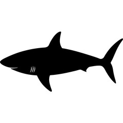 shark silhouette vector isolated on white background