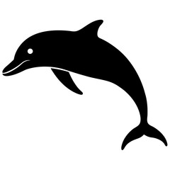 Fototapeta premium Smooth dolphin silhouette isolated on white background