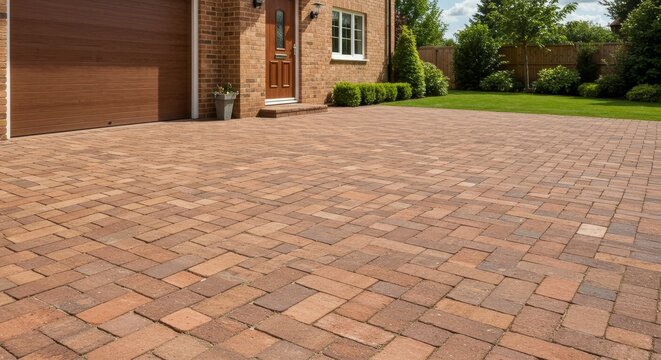 Durable and Stylish Block Paving Driveway - Enhance curb appeal with this durable and visually appealing block paving driveway. Represents strength, elegance, longevity, modern design