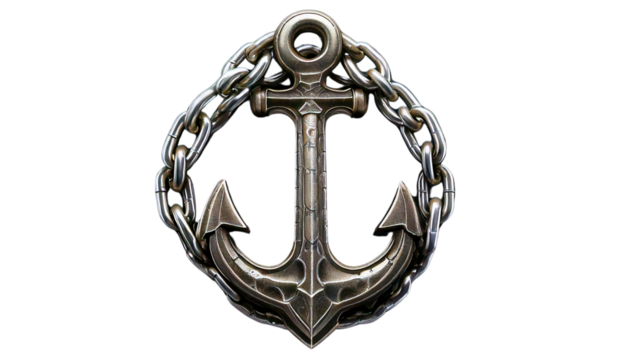 Anchor chain icon isolated on transparent background - Powered by Adobe