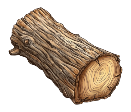 PNG Tree log trunk illustration wood detailed.