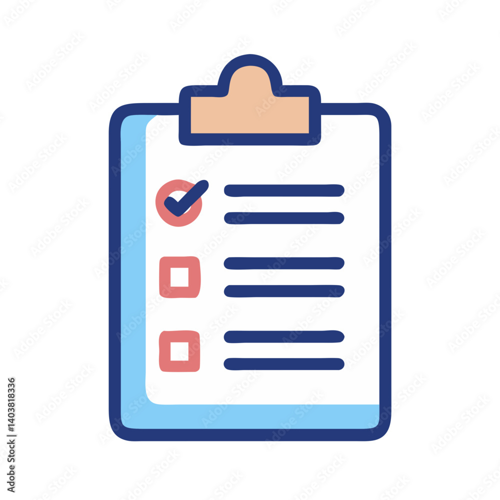 Poster Clipboard Icon Representing Task Management and Organization