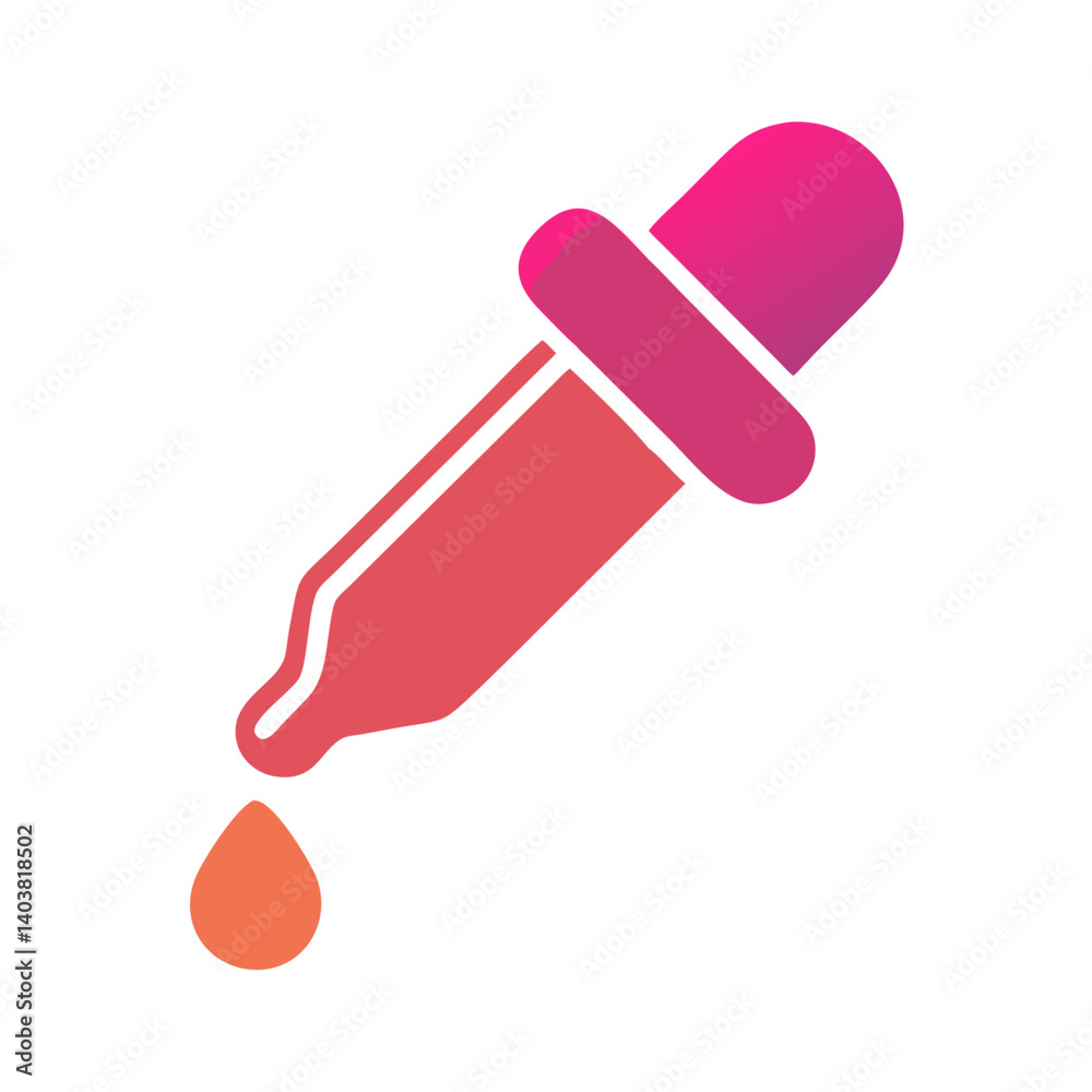 Aufkleber Dropper Tool Icon Representing Color Picker and Digital Sampling