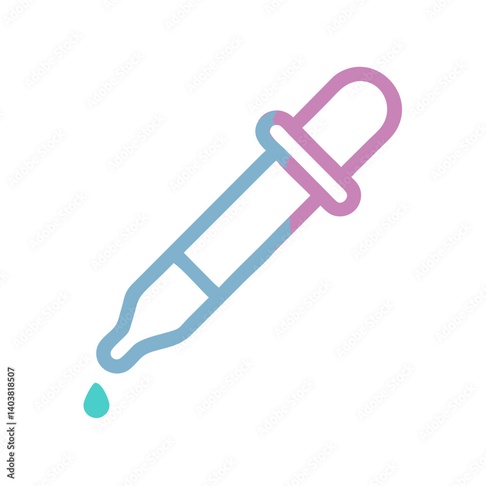 Aufkleber Dropper Tool Icon Representing Color Picker and Digital Sampling