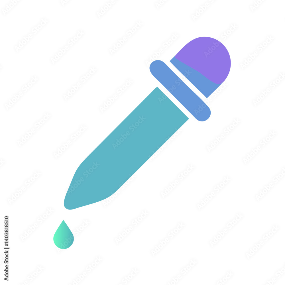 Aufkleber Dropper Tool Icon Representing Color Picker and Digital Sampling