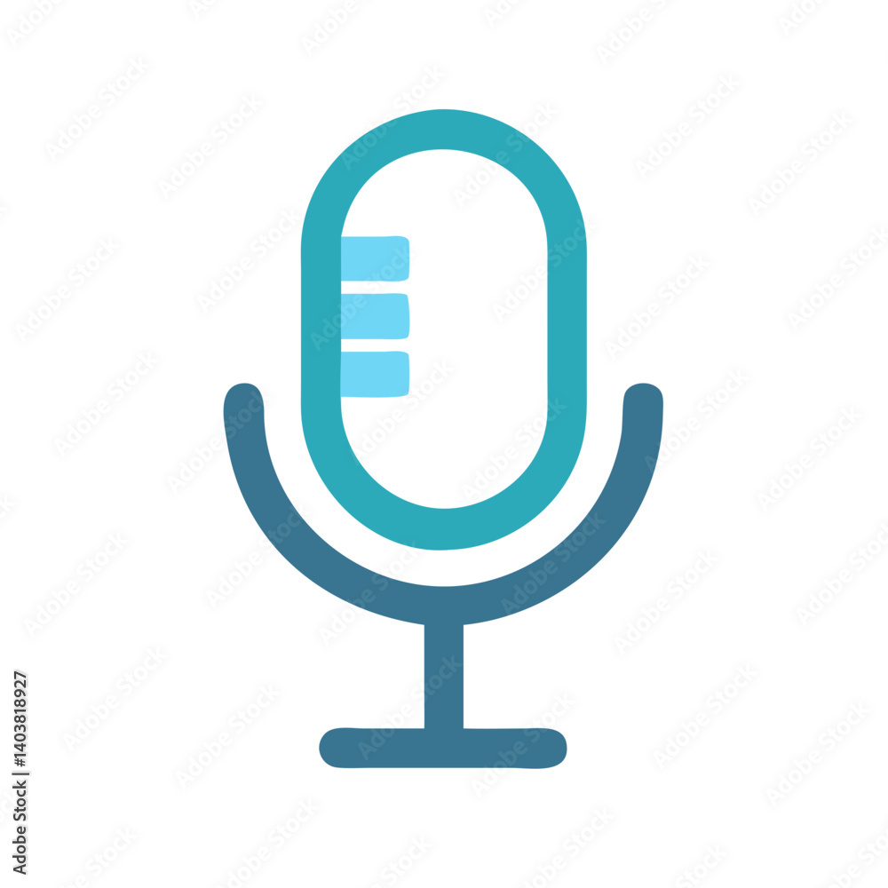 Poster Microphone Icon Representing Audio Input and Voice Recording