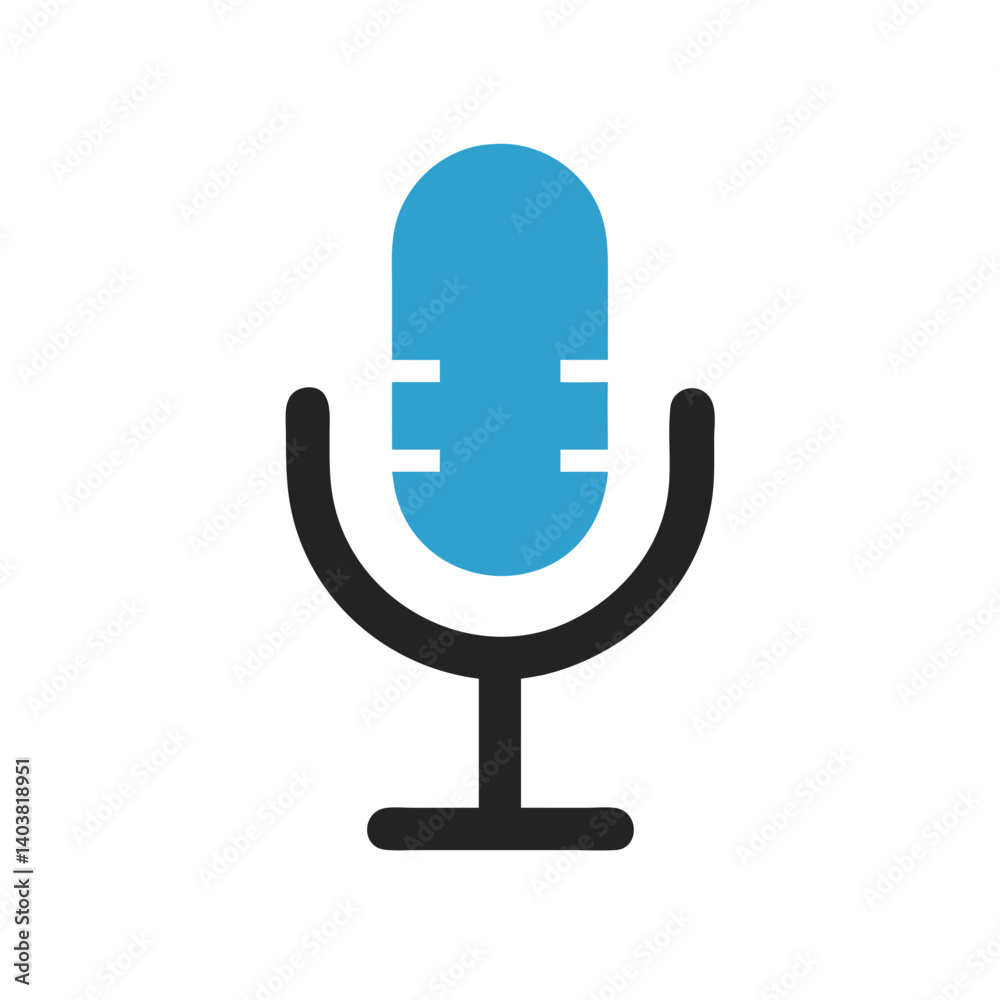 Poster Microphone Icon Representing Audio Input and Voice Recording