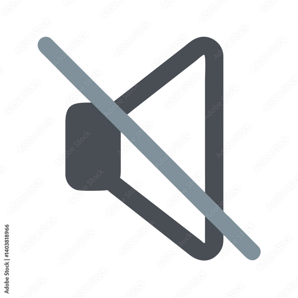 Poster mute icon representing silent mode or sound control