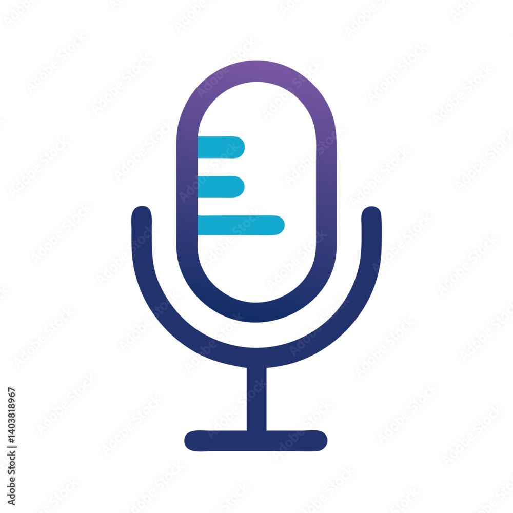 Poster Microphone Icon Representing Audio Input and Voice Recording