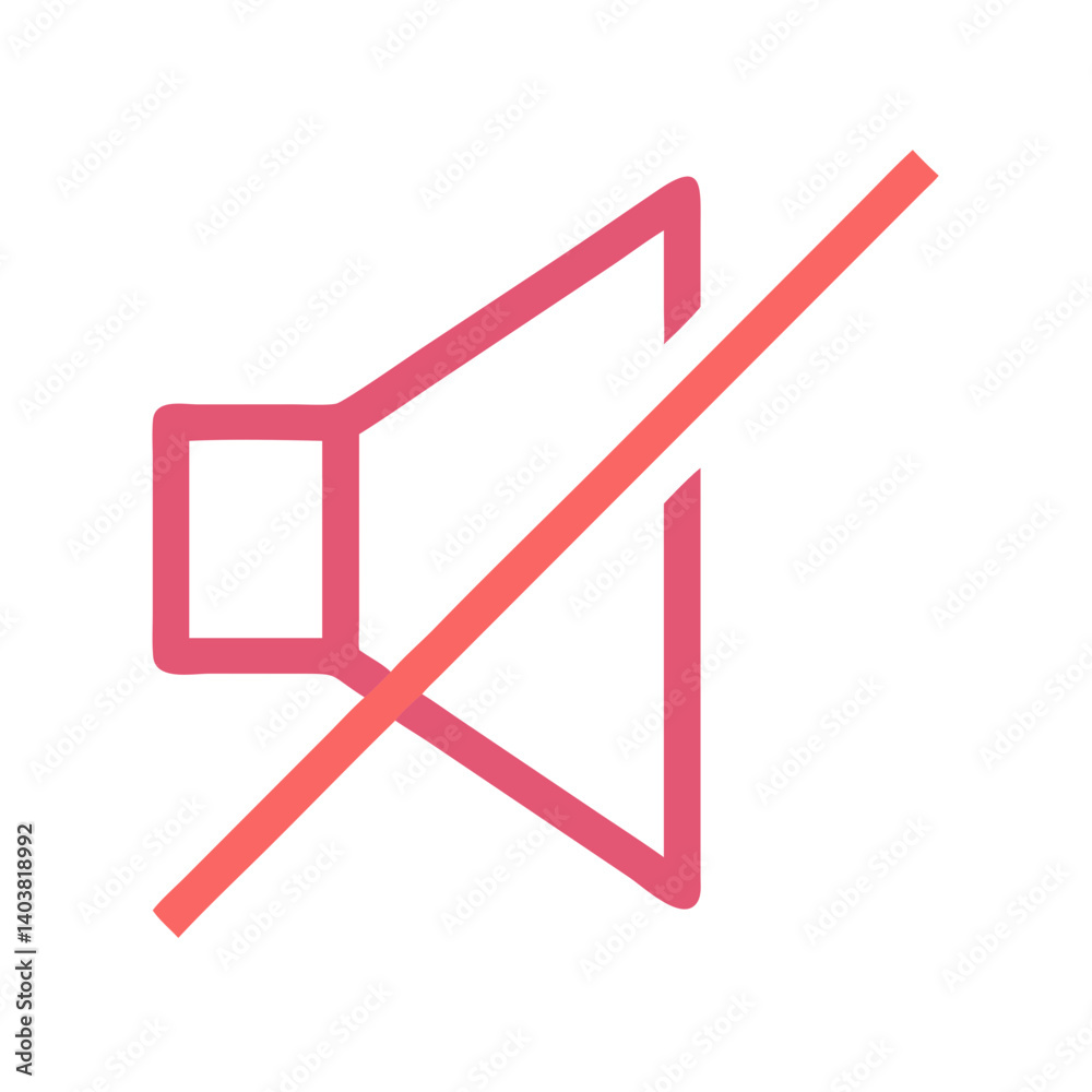 Poster mute icon representing silent mode or sound control