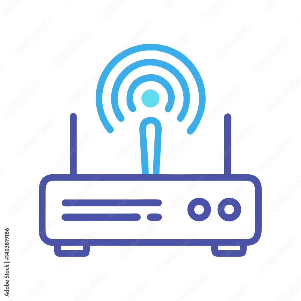 Fototapete router icon representing internet connectivity and network access