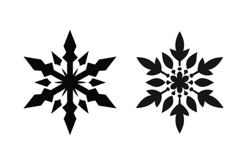 Snowflake  silhouette vector bundle  illustration