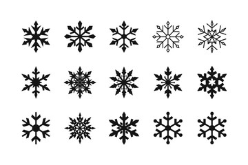 Snowflake  silhouette vector bundle  illustration