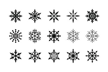 Snowflake  silhouette vector bundle  illustration
