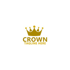Gold crown logo isolated on white background