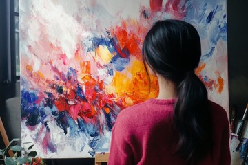 American Flag Painted With Artistic Brush Strokes, Showcasing Vibrant Colors and Texture Celebrating National Identity and Patriotism