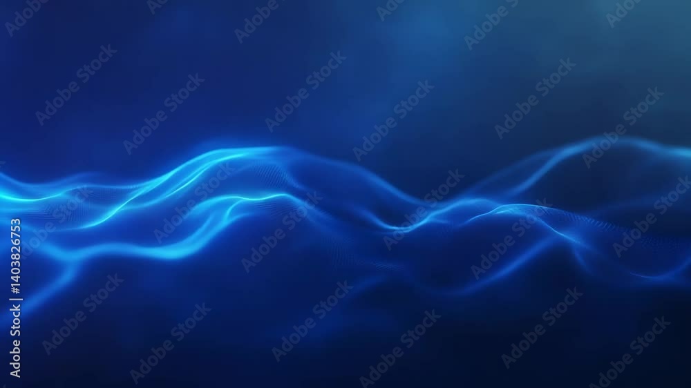 Poster abstract neon waves. electric blue waveflow. network and data connection. virtual ciberspace. techno