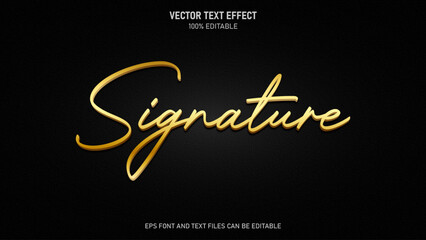 Signature luxury gold elegant style editable text effect