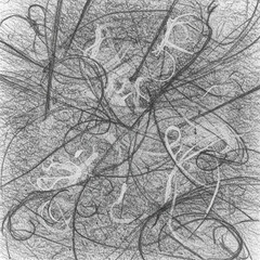 Obraz premium Abstract Pencil Art: Intricate Lines and Textures in Monochrome.