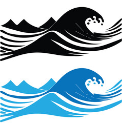Waves and sea illustration