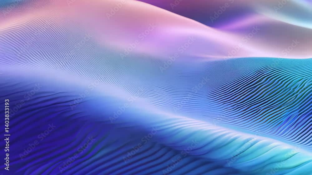 Poster dynamic abstract 3d surface with gradient colors and wavy texture