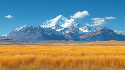 Majestic Mountain Range under a Clear Blue Sky