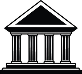 Fototapeta premium Bank building icon vector silhouette illustration