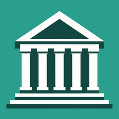 Fototapeta premium Bank building icon vector silhouette illustration