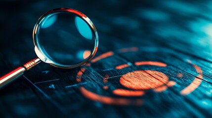 Magnifying glass data analysis search research investigation information technology cybersecurity audit 