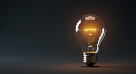 Glowing Light Bulb: Idea, Innovation, Inspiration
