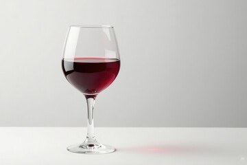 Single glass of deep red wine on crisp white backdrop , design, drink, alcohol