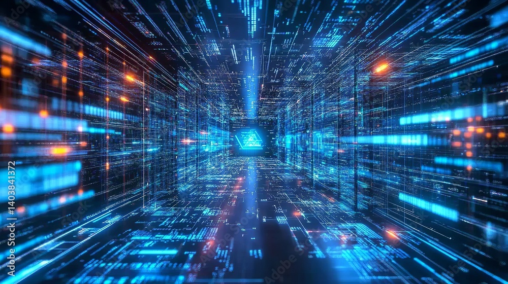 Poster abstract digital technology background network connection data analysis cyber space view