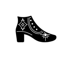 creative details Witch's Shoe Icon Vector Illustration