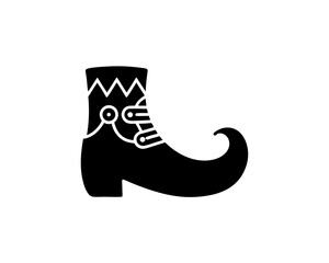 creative details Witch's Shoe Icon Vector Illustration