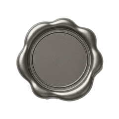 silver wax seal isolated on white, blank silver wax seal	
